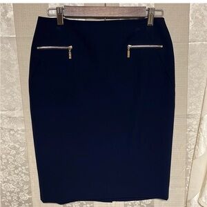 Tommy Hilfiger Navy Lined pencil Suit Skirt Zipper Detail Size 2